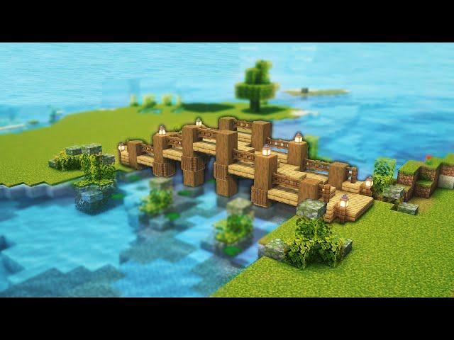 How to Build a Small Wooden Bridge in Minecraft Tutorial 1.21