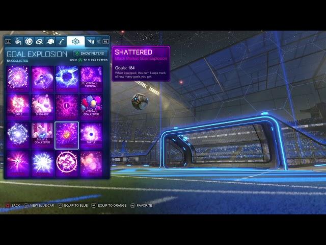 All black market goal explosion in rocket league showcase