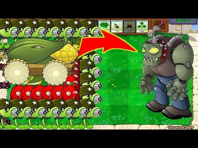 99 Gatling Pea Cob Cannon vs 999 Gargantuar - Plants vs Zombie Battlez