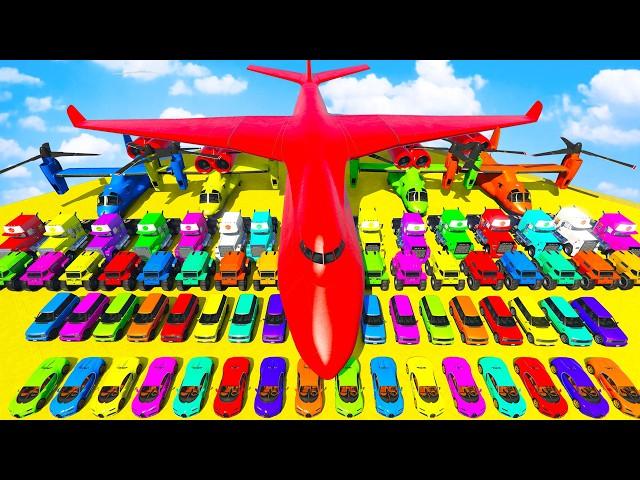 GTA V SPIDER-MAN 2️ New Crazy Car Racing Challenge Friends With Super Car Motorcycle Plane and Boat