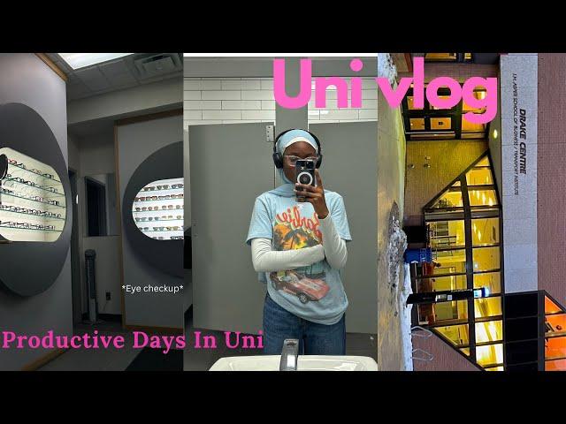 productive study vlog🫧 eye checkup, work, study tips, first year intl student in canada