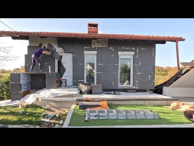 INSULATION PROJECT BEGINS - Female DIY Install Styrofoam on a House