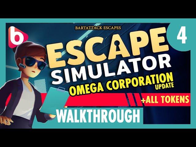 ESCAPE SIMULATOR: Omega Corporation Update | New rooms + All Tokens | Part 4 Walkthrough