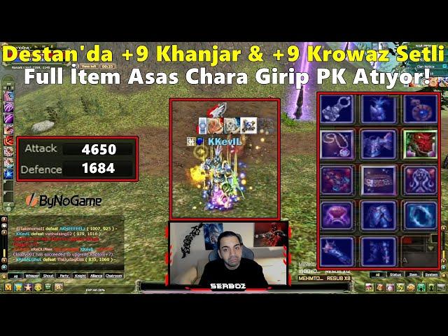 SERBOZ - Destan'da +12 Khanjar & +9 Krowaz Setli Full İtem Asas Chara Girip PK Atıyor! Knight Online