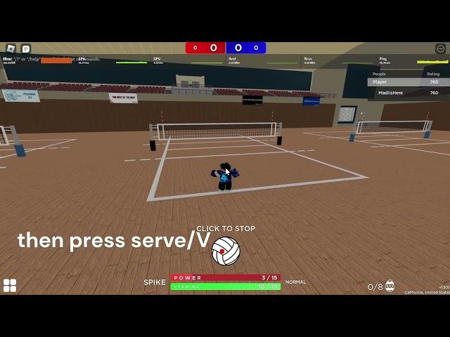 Tutorial how to do god/glide curve serve in volleyball 4.2 (roblox)