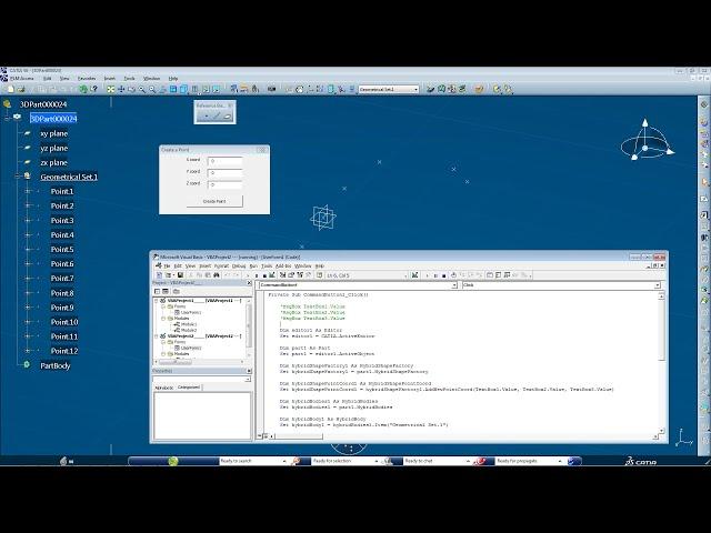 CATIA V6 - VBA MACROS - USING A FORM TO CREATE POINTS