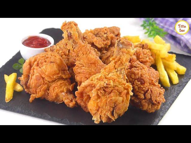 KFC style Fried Chicken Recipe by Tiffin Box | Kentucky Fried Chicken, Spicy Crispy chicken fry