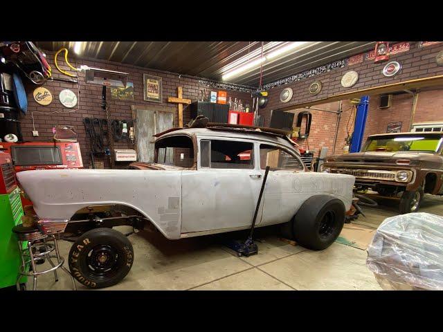 Loud N Ugly Garage - 56 Chevy Gasser Body Meets Frame EP10
