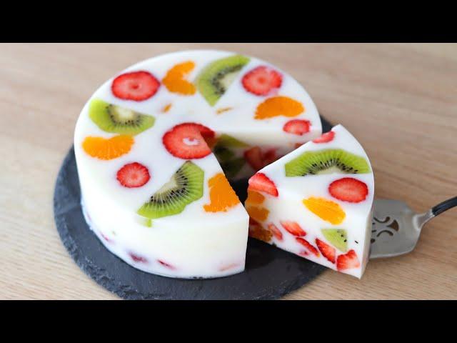 It's so easy to make ️10 minutes dessert - yogurt fruit jelly