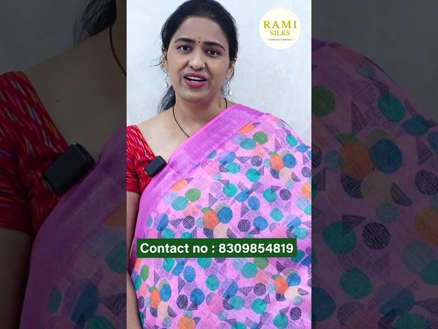 Light Weight Lenin Cotton Sarees || Rami silks