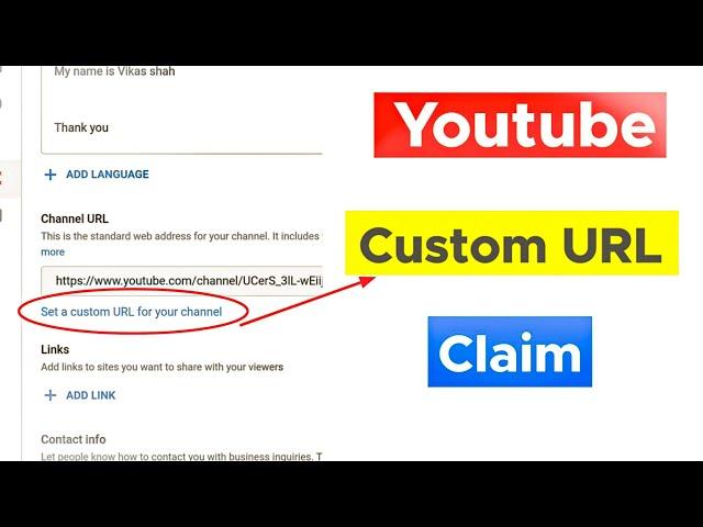 Youtube custom URL claim || channel url isn't included || set a custom URL for your channel 