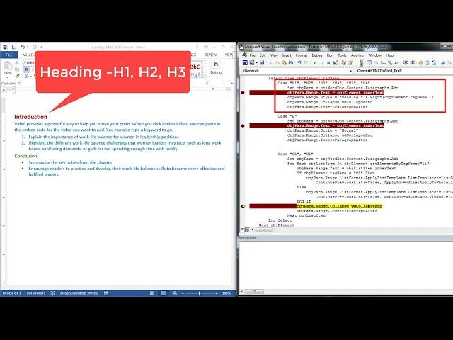 Automating the Conversion of HTML to Word using VBA Macros