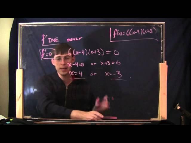 Applied Calc 1, Episode 17: 1st derivative test