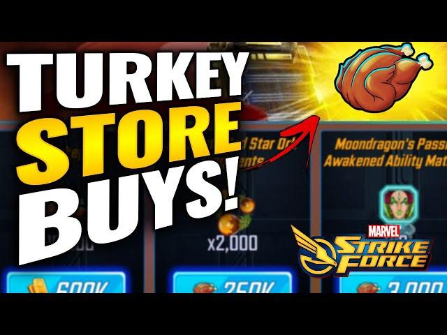 BATTLEWORLD TIPS, BEST TURKEY SHOP PURCHASES, Updated Dark Dimension Picks | Marvel Strike Force