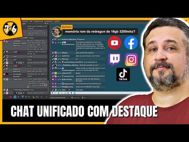 MELHOR CHAT UNIFICADO PARA LIVE no YouTube, Twitch, Facebook, Instagram, TikTok e mais