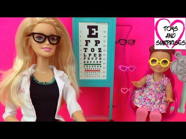 Куклы Барби Мультик Кукла  Доктор Окулист Игры Игрушки  для девочек Barbie Eye Doctor