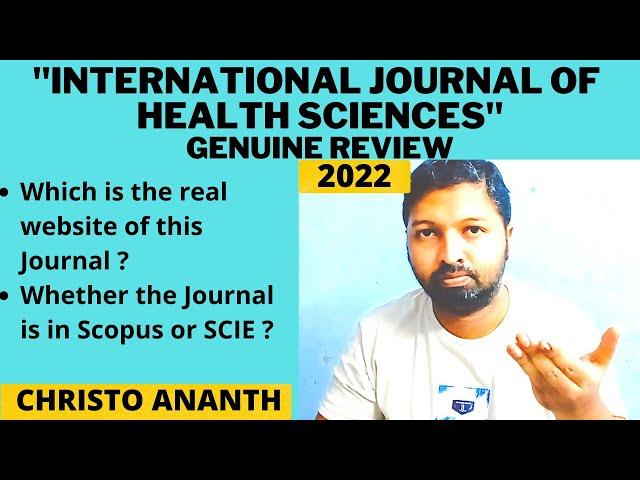 Christo Ananth - International Journal of Health Sciences - Scopus, ESCI Indexing Review - English