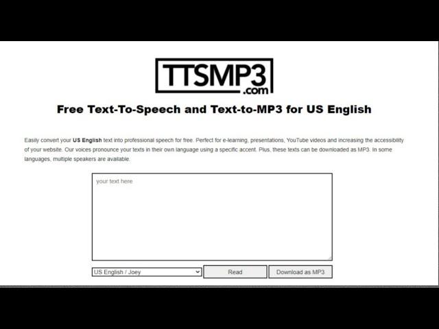 How to convert text to speech using ttsmp3.com for free