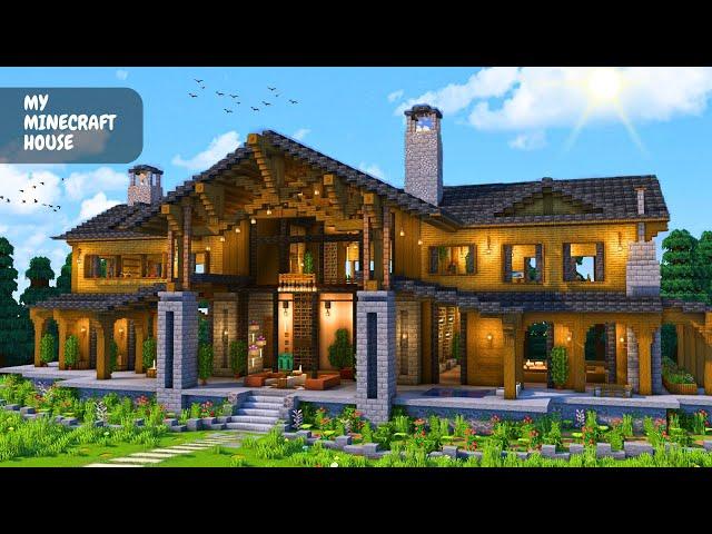 Minecraft: How to Build a Large 2-Story Wooden Mansion (Easy to Build) | Tutorial