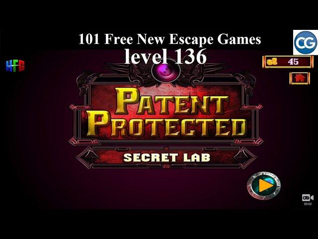 101 Free New Escape Games level 136- Patent Protected  SECRET LAB - Complete Game