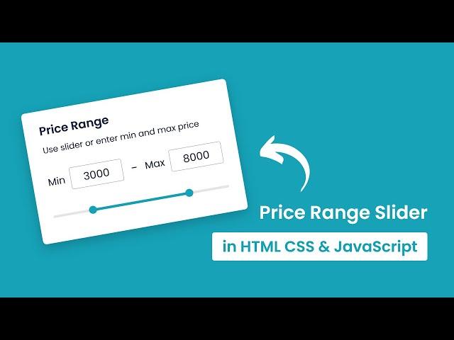 Price Range Slider with Min-Max Input in HTML CSS & JavaScript