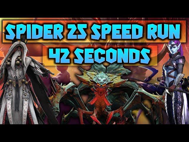 SPIDER 25 SPEED RUN | 42 SECONDS | Full Guide & Masteries | Raid Shadow Legends