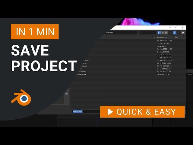 Blender Tutorial: How to Save Project in Blender Video Editor