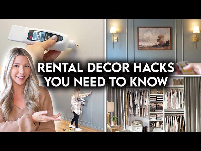 9 RENTER FRIENDLY DECORATING HACKS | DIY REMOVABLE UPGRADES