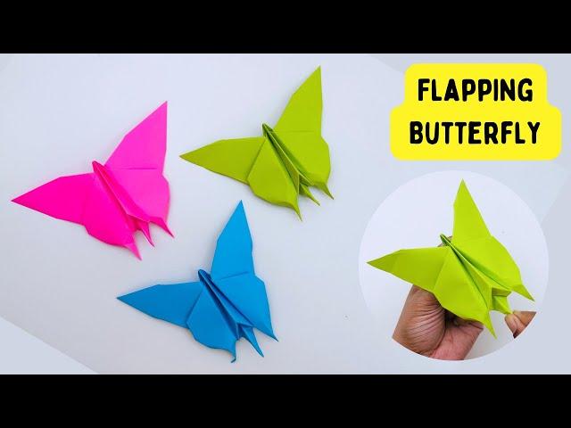 How To Make Origami Flapping Paper Butterfly  For Kids / Craft Ideas / Paper Craft Easy  KIDS crafts