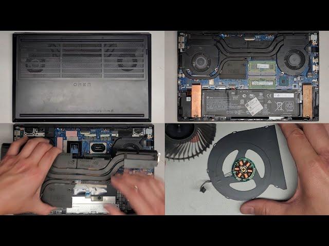 HP Omen Laptop 15-ek0013dx Disassembly RAM SSD Hard Drive Upgrade Battery Fan Replacement Repair