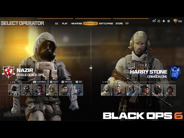 ALL 13+ Black Ops 6 Beta Operator Skins EARLY SHOWCASE! (Rogue Black Ops & Crimson One Operators)