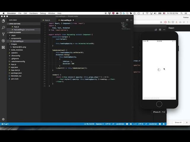 Creating a loading animation in React Native - Working with simple animations