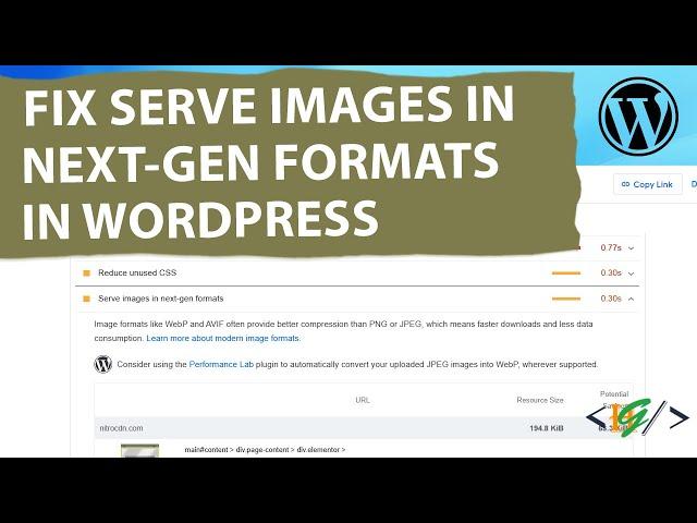 How to Fix Serve Images in Next-Gen Formats Manually in WordPress | WebP Format | Online Conversion