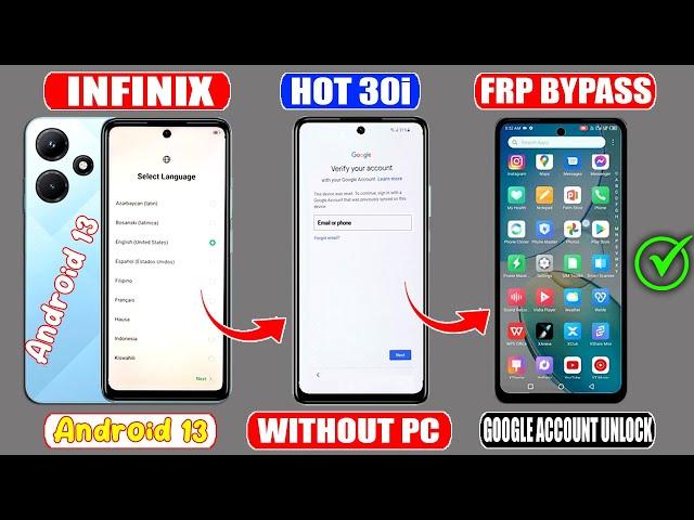 Infinix Hot 30i (X699C) Frp Bypass Android 13  New Method  Infinix Hot 30i Google Account Bypass