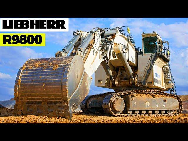 The World’s Biggest Excavator in Action (LIEBHERR R 9800 Excavator Loading Trucks)