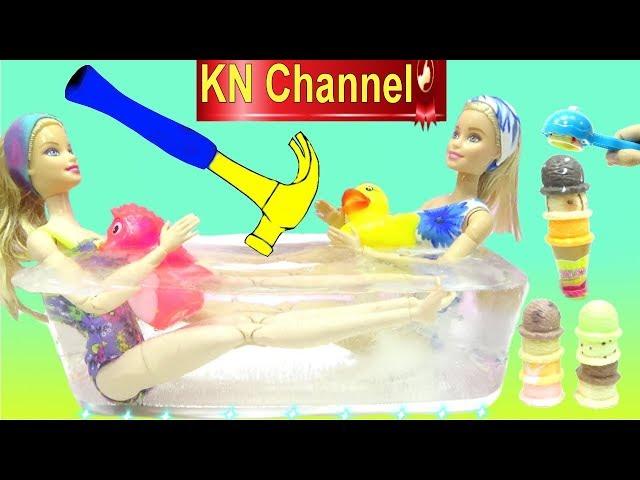 Đồ chơi trẻ em BÚP BÊ KN Channel ĐÓNG BĂNG LÁI XE !!! Toys Kids