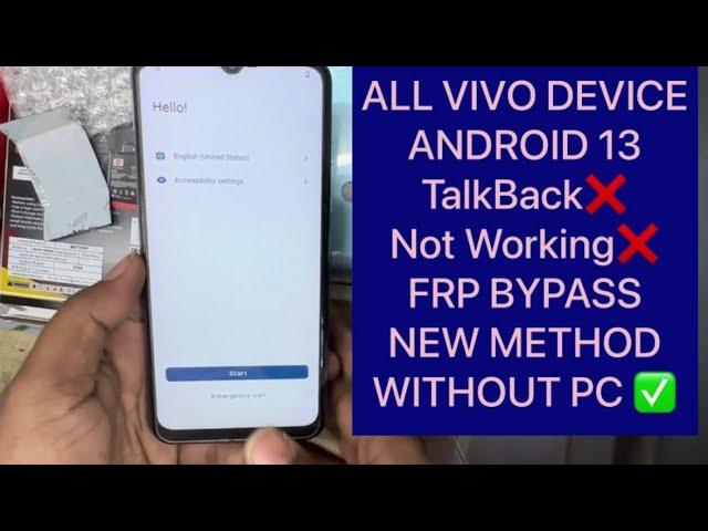 All Vivo Device Frp Bypass Android 13 “TalkBack Not Working” FRP Bypass New Method Without Pc 