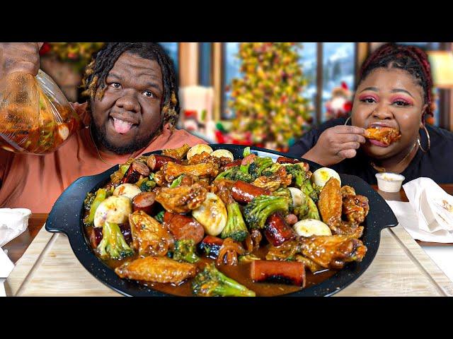 HOT WING BOIL IN A BAG!!! | HASHTAG THE CANNONS | MUKBANG EATING SHOW