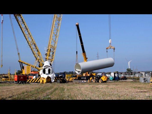 Building a  Wind Turbine GE, entire assembly process (timelapses, landscapes)