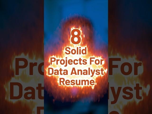 8 Projects for Your Data Analyst Resume! ️#codebasics #shorts #dataanalysis #data #dataanalytics