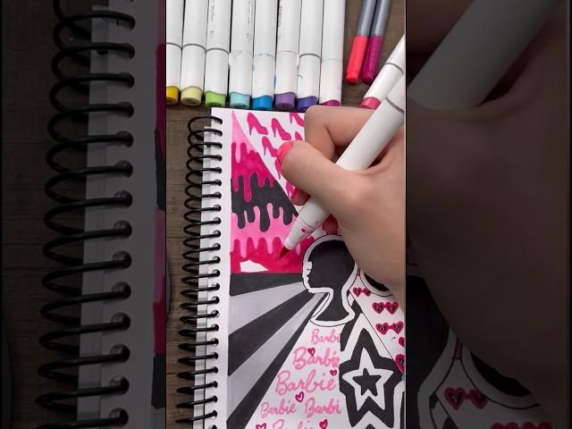 Sketchbook idea pt10 | BARBIE | aesthetic boredom buster! #asmr #relax #art #shorts #aesthetic