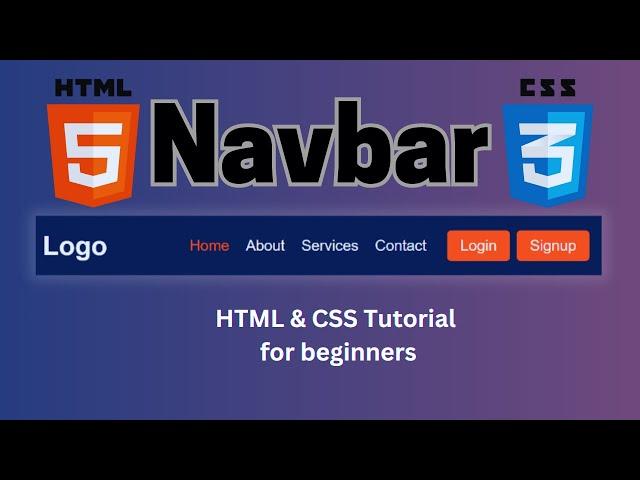 How to Create a Simple Navigation Bar | HTML & CSS Tutorial for Beginners