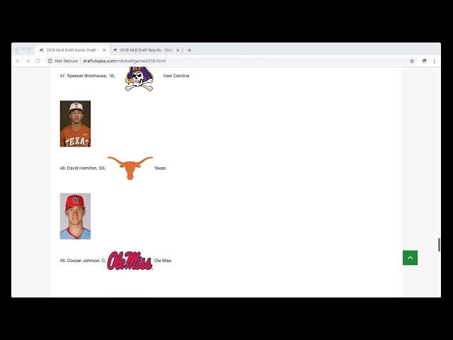 2019 MLB Draft Live Results