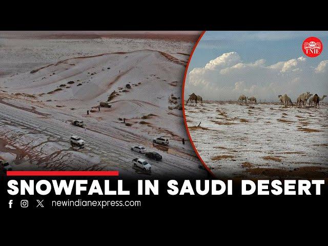 Saudi Arabian desert sees snowfall for the first time in history