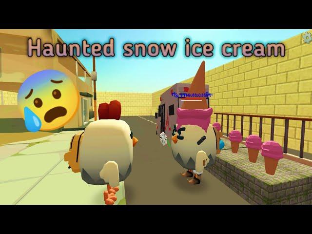 Haunted snow ice cream  chicken gun