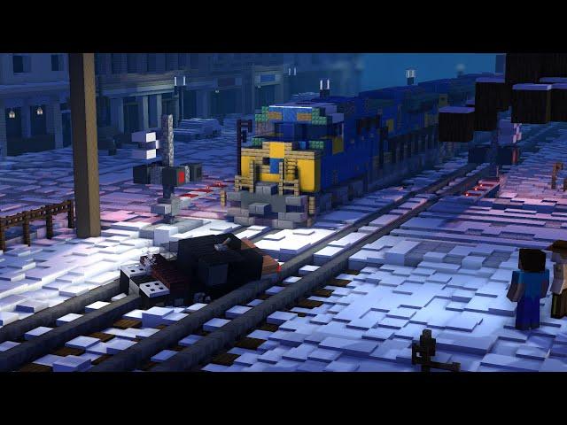 Minecraft CSX Train hits Car Animation