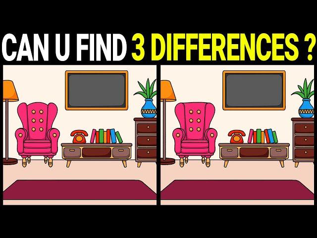  Spot the Difference Game |  Can You Find 3 Differences? 《Easy》