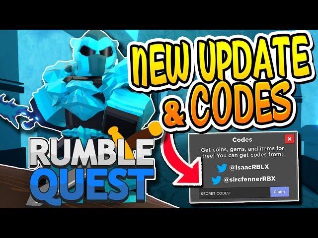 *NEW* SECRET CODES & UPDATE 1 IN RUMBLE QUEST!! (Roblox)