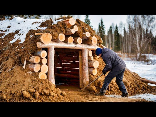 Man Turns Logs into a Secret Bunker For FREE !