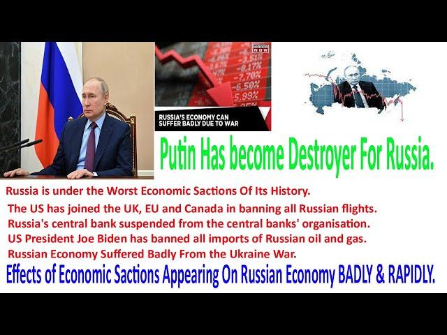 Putin has become a Destroyer For Russia.  Russia is under the Worst Economic Sanctions in the world.